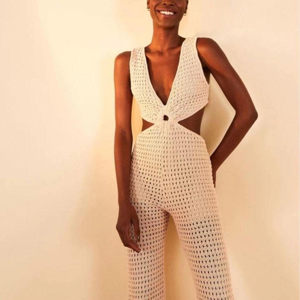 FARM RIO CROCHET JUMPSUIT